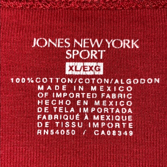 JONES NEW YORK SPORT v neck short sleeve top burgundy stretchy soft NEW size XL - Picture 3 of 7